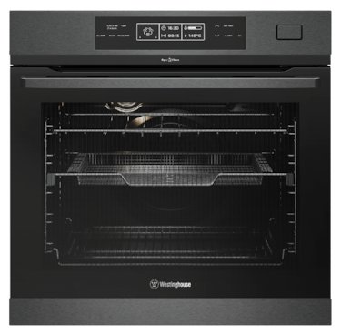 60cm multi-function 17 pyrolytic oven with Steam Assist Cooking, dark stainless steel