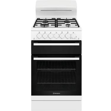 54cm freestanding gas oven and gas cooktop, white