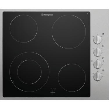 60cm 4 zone ceramic cooktop, stainless steel trim