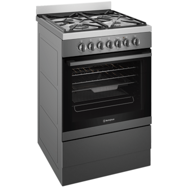 60cm freestanding electric oven and gas cooktop with AirFry, dark stainless steel